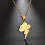 RZCXBS Thunder Necklace Hypoallergenic Surgical Stainless Steel Storm Cloud Lightning Pendant Necklace