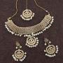 Aheli Indian Traditional Maang Tikka with Kundan Necklace Earrings Set Ethnic Wedding Party Designer Jewelry for Women