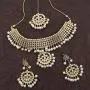Aheli Indian Traditional Maang Tikka with Kundan Necklace Earrings Set Ethnic Wedding Party Designer Jewelry for Women