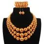 KOSMOS-LI Large Pearl Jewelry Set Pearl Statement 18'' Necklace Bracelet and Earrings KOSMOS-LI Large Pearl Jewelry Set Pearl Statement 18'' Necklace Bracelet and Earrings
