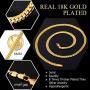 U7 Men Women 18K Gold Plated Necklace with Gift Box 18KGP Stamp Hip Hop Jewelry 4 Colors 6MM-9MM Wide Snake Curb Link Chain,Length 18 Inch-32 Inch,Custom Text Engravable