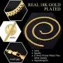 U7 Men Women 18K Gold Plated Necklace with Gift Box 18KGP Stamp Hip Hop Jewelry 4 Colors 6MM-9MM Wide Snake Curb Link Chain,Length 18 Inch-32 Inch,Custom Text Engravable