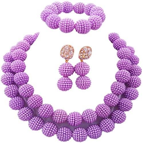 aczuv Fashion Women Nigerian Wedding African Beads Simulated Pearl Bridal Jewelry Sets