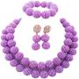 aczuv Fashion Women Nigerian Wedding African Beads Simulated Pearl Bridal Jewelry Sets