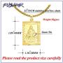 Fusamk Fashion Plated 18K Gold Buddha Dog Tag Pendant Guan Yin Necklace,22'' Box Chain