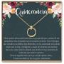 Quinceañera Gift Necklace: Regalos Para Quinceañera, Jewelry, Sweet Fifteen, 2 Linked Circles (gold-plated-brass, NA)