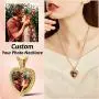 FaithHeart Custom Photo Necklace Personalized Picture Necklaces for Women Men Round/Heart Pendant Necklaces Hip Hop Jewelry