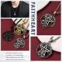 FaithHeart Celtic Knot Pendant Viking Norse Rune Necklace Stainless Steel Vintage Wicca Pentagram Talisman Necklace for Men Original Jewelry Customize