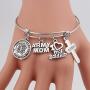 Gzrlyf Military Mom Wife Bracelet Expandable Wire Bangle Jewelry Gifts for Women