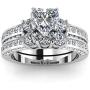 wedding ring set Two Rings His Hers Couples Rings Womens 10k White Gold Filled Heart CZ Wedding Engagement Ring Bridal Sets Mens Titanium Wedding Band
