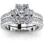 wedding ring set Two Rings His Hers Couples Rings Womens 10k White Gold Filled Heart CZ Wedding Engagement Ring Bridal Sets Mens Titanium Wedding Band