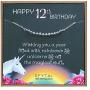 EFYTAL 12th Birthday Gifts for Girls, 925 Sterling Silver Beaded Bar Necklace on Unicorn Card, 12 beads for 12 Year Old Girl, Bat Mitzvah Gift for Daughter or Niece