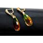 Uloveido Imitated Tourmaline Water Drop Earrings Teardrop Gradient Orange Dangle Earrings Gold Plated Wedding Jewelry for Women Y614