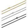 FIBO STEEL 3Pcs 2MM Stainless Steel Curb Link Chain for Men Women Necklace Chain,16-30 Inches