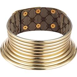 African Choker Punk Necklace Gothic African Collar Chunky African Necklace Gold Tone Necklaces for Women Men Christmas Birthday Gift