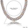 JINAO 18MM All ICED Out Simulated Diamond Miami Cuban Chain Necklace