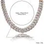 JINAO 18MM All ICED Out Simulated Diamond Miami Cuban Chain Necklace JINAO 18MM All ICED Out Simulated Diamond Miami Cuban Chain Necklace