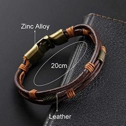 Leather Bracelet For Women Men , Braided Genuine Bangle Charm Mens Vintage Wrist Band Brown Rope Bracelets Fashion Jewelry