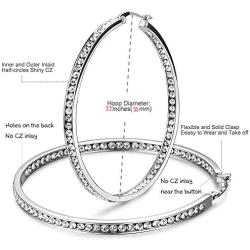 Sterling Silver Inside-Out Hoop Earrings with CZ