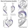 Best Friend Necklace for 2 Set, 925 Sterling Silver BFF Half Heart Pendant, Best Friend Engraving with Blue Purple Graduated Rhinestone, Sister Necklace Set Jewelry Birthday Valentine Gift for Women Daughter BFF Sisters
