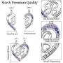 Best Friend Necklace for 2 Set, 925 Sterling Silver BFF Half Heart Pendant, Best Friend Engraving with Blue Purple Graduated Rhinestone, Sister Necklace Set Jewelry Birthday Valentine Gift for Women Daughter BFF Sisters