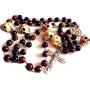 elegantmedical HANDMADE Tiger Eye Bead Bone Skull Rosary CRUCIFIX CATHOLIC NECKLACE ITALY CROSS