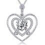 VAN RORSI&MO Heart Necklace-Eiffel Tower Heart Necklaces for Women 5A Cubic Zirconia 14K White Gold Heart Pendant Necklace Jewelry Necklaces for Women