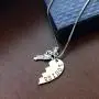 MayLove 2pcs Bonnie Clyde Pistol Gun Partner Necklace Broken Heart Pendant Chain Couple Jewelry