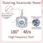 XVX Beating Double Heart Necklace 925 Sterling Silver with White Gold Plated Cubic Zirconia Birthstone Pendant Forever Love Necklaces Jewelry Gifts for Women Girl