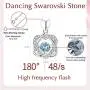 XVX Beating Double Heart Necklace 925 Sterling Silver with White Gold Plated Cubic Zirconia Birthstone Pendant Forever Love Necklaces Jewelry Gifts for Women Girl