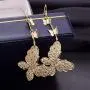 Bohemian Gold Butterfly Dangle Drop Earrings for Women Girls Fashion Hollow Big Size Earrings Jewelry