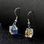 Swarovski Crystal Cube Drop Dangle Earrings for Women Fashion 14K Gold Plated Hypoallergenic Jewelry