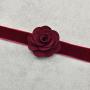 Paialco Wine Red Velvet Belt Gothic Choker Necklace 12-15 Inches