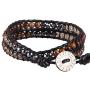 KELITCH Created Agate Crystal Gems Beads Charm 2 Wrap Bracelets Handmade Natural Leather New Jewelry