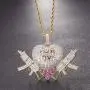 MOCA Jewelry Hip Hop Iced Out Love Heart Pendant Couple 18K Gold Plated Necklace, Gift Idea for Lover Men Women MOCA Jewelry Hip Hop Iced Out Love Heart Pendant Couple 18K Gold Plated Necklace, Gift Idea for Lover Men Women