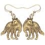 DOWAY Antique Plated Alloy Wolf Earrings Animals Drop Dangle Jewelry for Women Girls Gift Charms