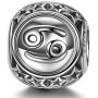NINAQUEEN Zodiac Sign Charms for Bracelet Necklace 925 Sterling Silver Plated Platinum Star Bead Charm 12 Horoscope Constellation Birthday Charms Bracelets Jewelry Gifts for Women Girls