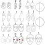 Hanpabum 13pairs Face Statement Earrings Hollow Face Hand Shaped Drop Dangle Earrings Set Platinum/Gold Plated Punk Style Jewelry Hanpabum 13pairs Face Statement Earrings Hollow Face Hand Shaped Drop Dangle Earrings Set Platinum/Gold Plated Punk Style Jewelry