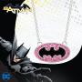 DC Comics Batgirl Silver Plated Black Logo Rose Crystal Pendant, 18''