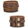 Thunaraz Handmade Genuine Leather Bracelet Adjustable Wide Brown Belt Cuff Bangle Punk Wristband