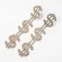 Dollar Sign Money Symbol Crystal Drop Dangle Statement Earrings Bold Fashion Jewelry Dollar Sign Money Symbol Crystal Drop Dangle Statement Earrings Bold Fashion Jewelry