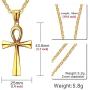 BEANS Stainless Steel Coptic Ankh Cross Religious Pendant Necklace for Men Women, 20-24 Chain