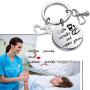 Zuo Bao Funny Nurse RN Gift Nurses Day Gift Doctor Nursing Jewelry Nurse Appreciation Coffee Scrubs and Rubber Gloves Keychain Nurse Life Gift