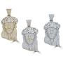 Harlembling Solid 925 Sterling Silver Iced Jesus Piece Pendant - Mens - Great for Any Chain! ICY Baguette CZ