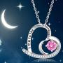 Sterling Silver Blue Sapphire Peridot Necklace Forever Love Infinity Citrine Pink Tourmaline Jewelry