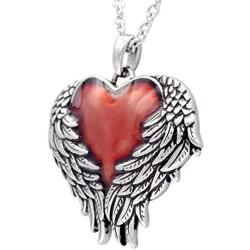 Controse Womens Silver-Toned Stainless Steel - Guarded Heart Necklace with Pendant 28''