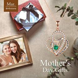 TOUPOP,Mothers Day Gifts from Daughter,Sterling Silver Double Heart Necklace Engraved I love you for always and forever in the Pendant,Rose Gold Jewelry Gifts for Mom Women Friend Birthday