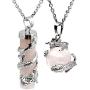 Jovivi 2pc Dragon Wrapped Round Ball Cylinder Gemstone Healing Crystal Pendant Necklaces Set