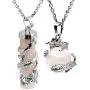 Jovivi 2pc Dragon Wrapped Round Ball Cylinder Gemstone Healing Crystal Pendant Necklaces Set