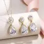 EVER FAITH Glamorous Teardrop Cubic Zirconia Bridal Necklace Earrings Set for Brides & Bridesmaids EVER FAITH Glamorous Teardrop Cubic Zirconia Bridal Necklace Earrings Set for Brides & Bridesmaids